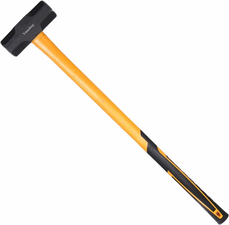 Ymachray 10 LB Sledge Hammer with Heavy Duty Construction, 35-Inch Fiberglass Handle, Overstrike Protection, Textured Grip - Image 1